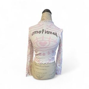 Forever 21 Pink Graphic Long Sleeve Top